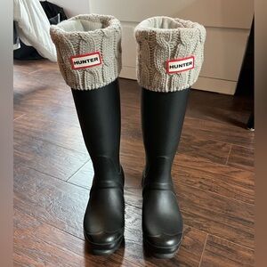Hunter Boots w/ Grey Socks